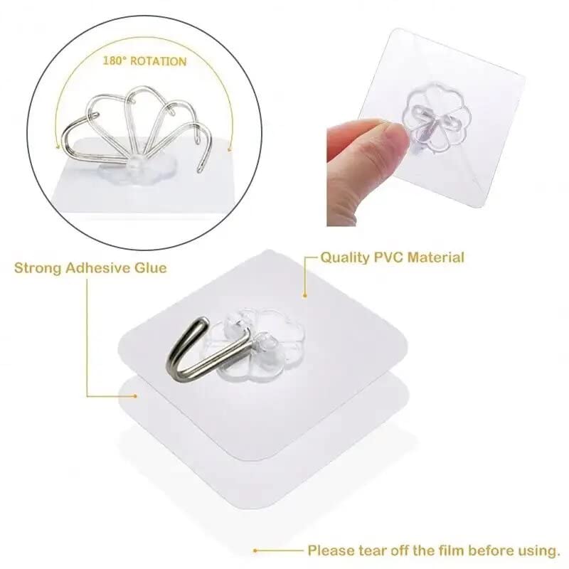 Self Adhesive Heavy Duty Hooks for Wall ( Pack Of 10 )