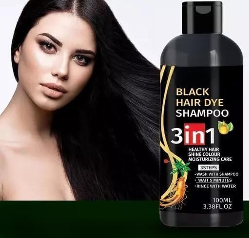 Herbal 3 in 1 Hair Dye Instant Black Hair Shampoo for Women & Men ( Pack Of 2 )