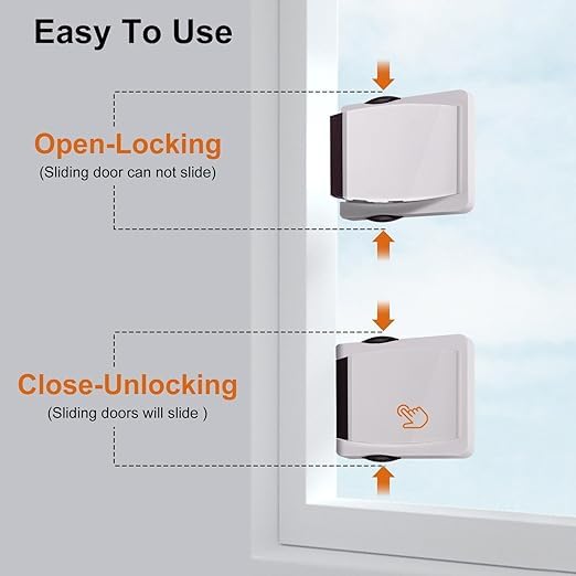 Plastic Child Safe Security Window Door Sash Lock Safety Lever Handle Sweep Latch