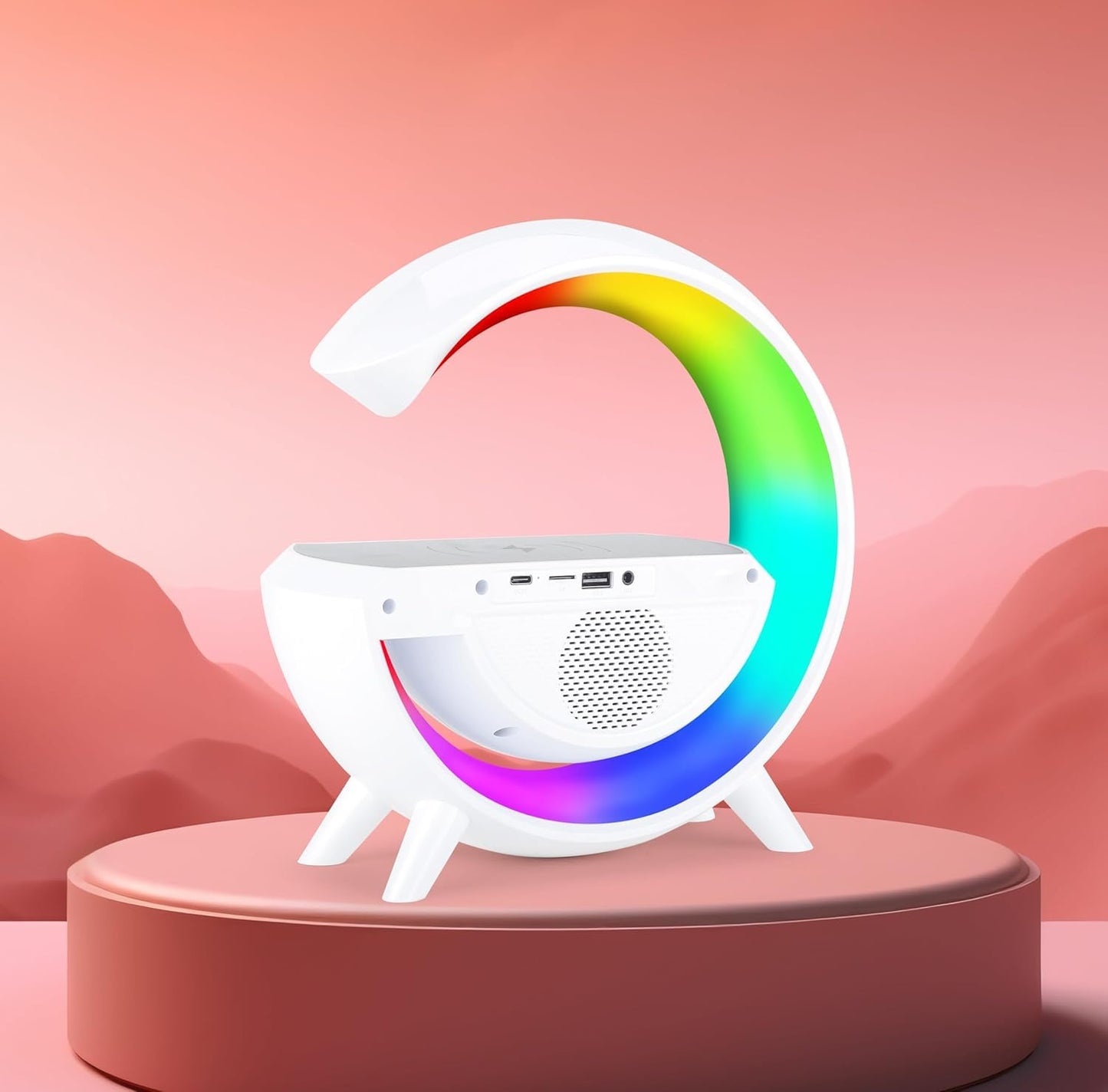 G-Shape LED Wireless Charging Speaker Lamp