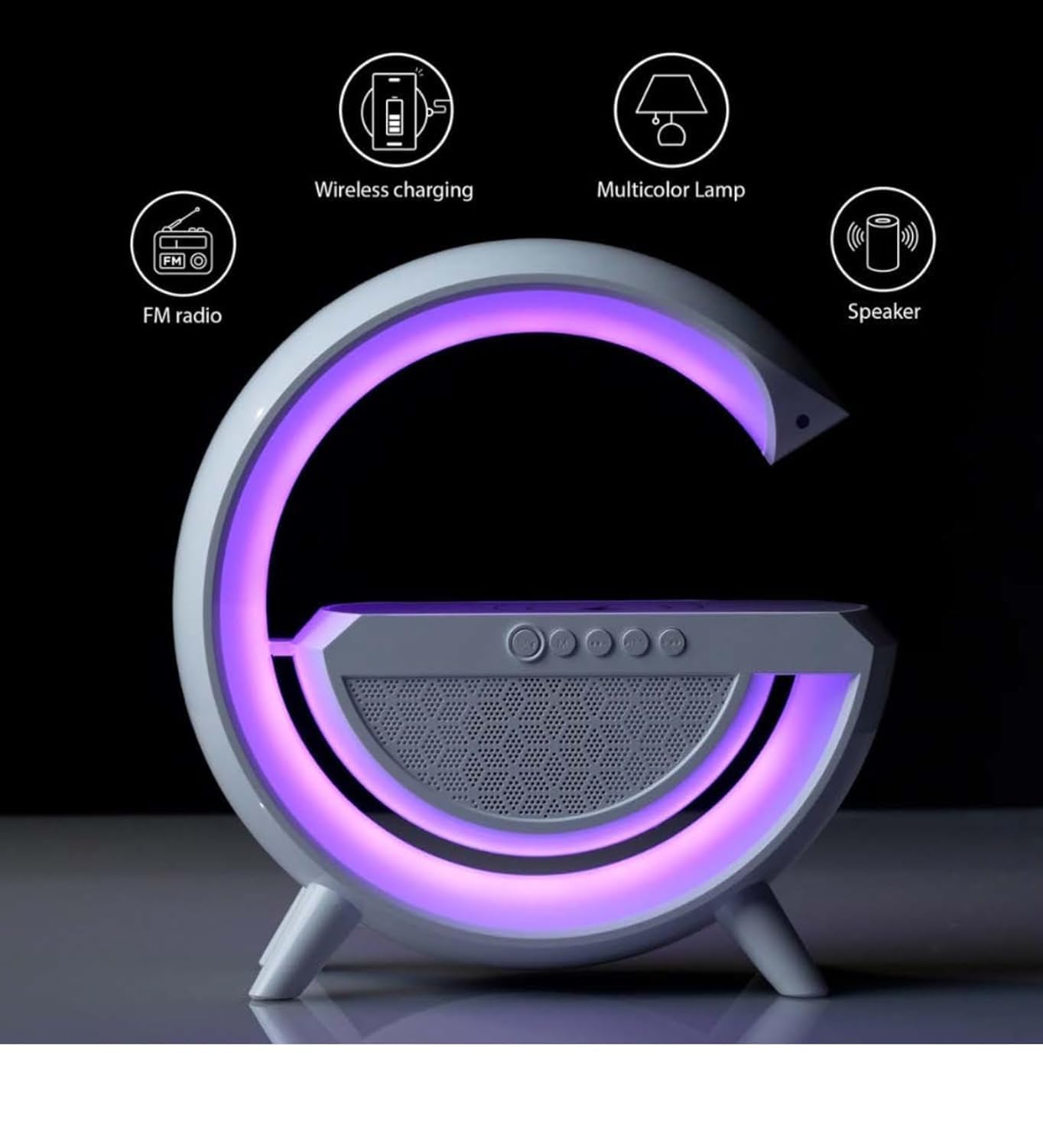 G-Shape LED Wireless Charging Speaker Lamp