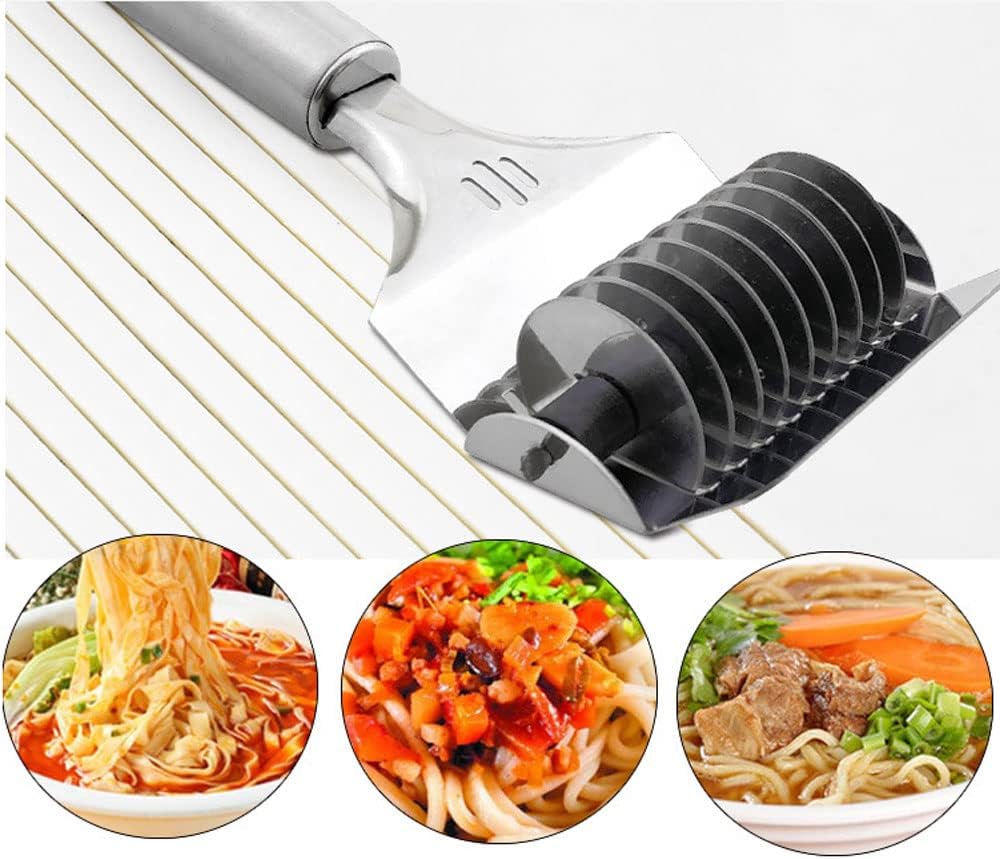 Stainless Steel Noodle Lattice Roller Dough Cutter Pasta Spaghetti Maker