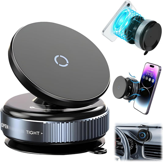 Vacuum Magnetic Suction Cup Phone Mount with 360 Degree Rotation