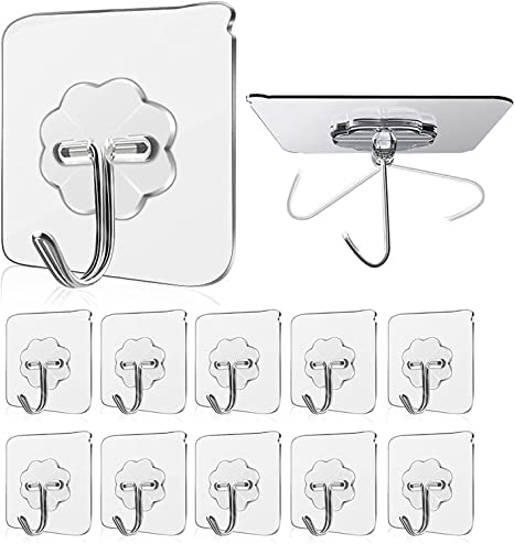 Self Adhesive Heavy Duty Hooks for Wall ( Pack Of 10 )