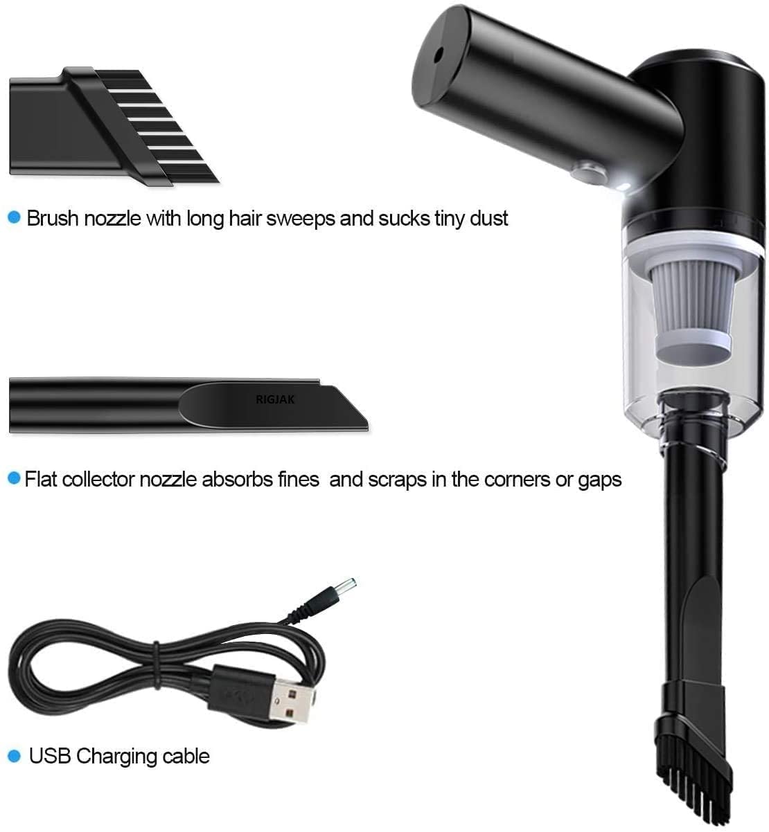 3 In 1 Mini Car Vacuum,Rechargeable Vacuum Multi-Functional Cleaning Tool || Wireless Car Vacuum || High PowerED Handheld Vacuum