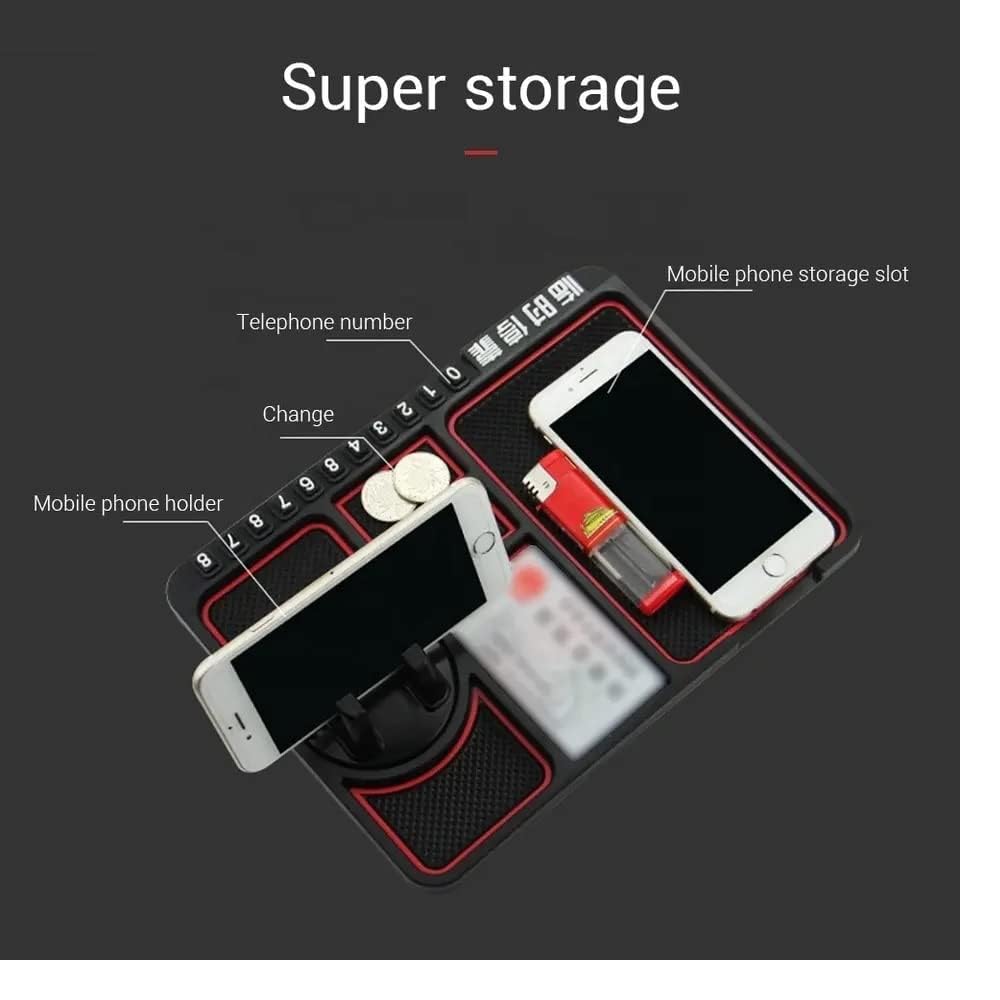 Rubber Car Dashboard Phone Mat with 360 Degree Rotating Phone Holder,