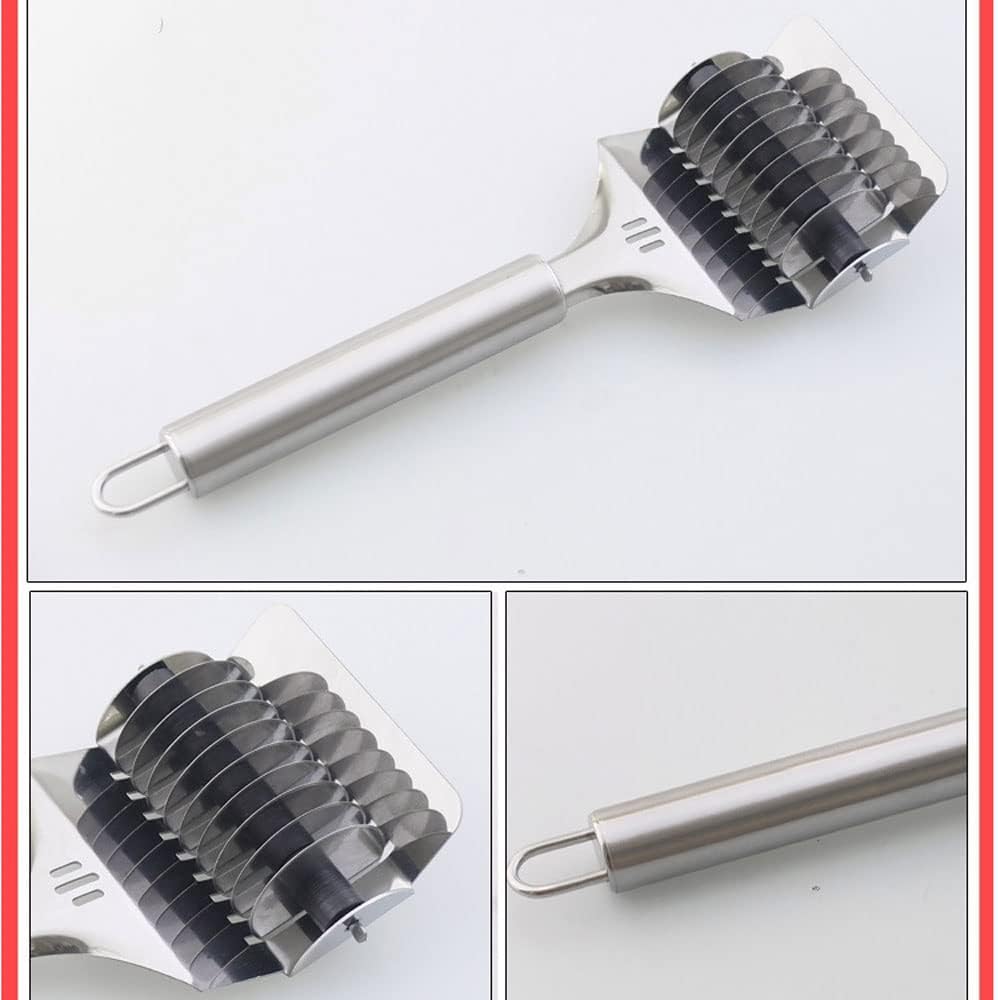 Stainless Steel Noodle Lattice Roller Dough Cutter Pasta Spaghetti Maker
