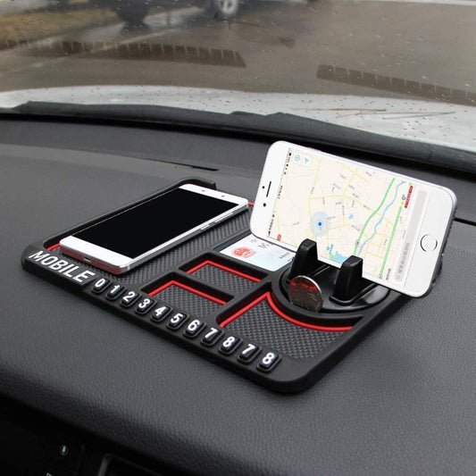 Rubber Car Dashboard Phone Mat with 360 Degree Rotating Phone Holder,