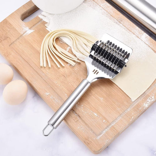 Stainless Steel Noodle Lattice Roller Dough Cutter Pasta Spaghetti Maker