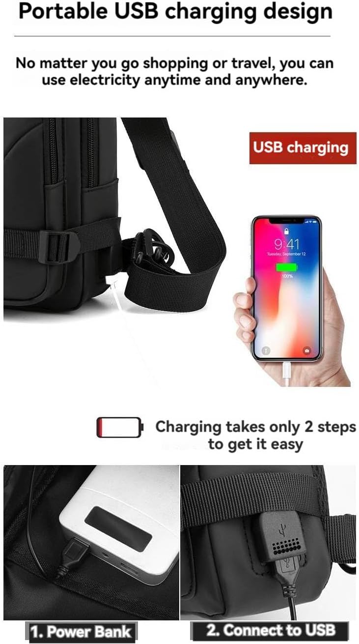 Waterproof Chest Sling Bag for Men Shoulder Gadget Organizer Crossbody Backpack