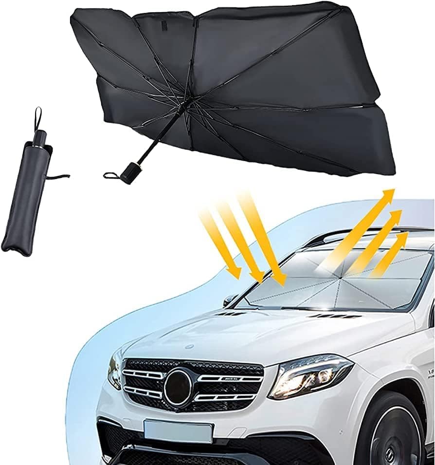 Car Windshield Sun Shade Umbrella, Foldable Car Sunset Umbrella Cover Block Car Front Window Protection