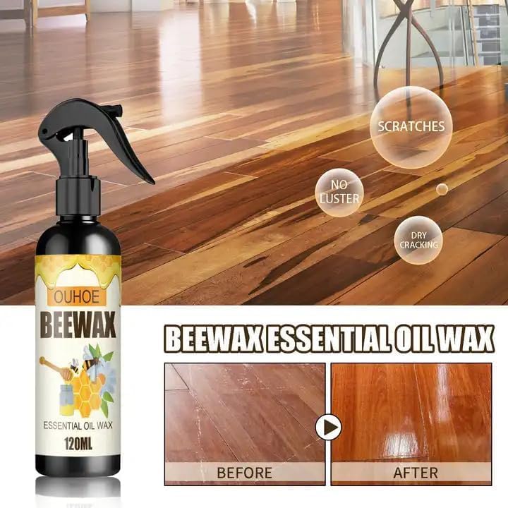BeeWax Spray Brown Wooden Furniture Cleaner Floor Polishing Shiner