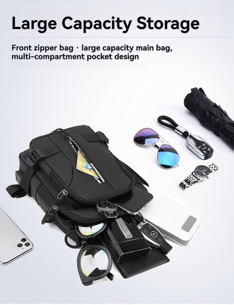 Waterproof Chest Sling Bag for Men Shoulder Gadget Organizer Crossbody Backpack
