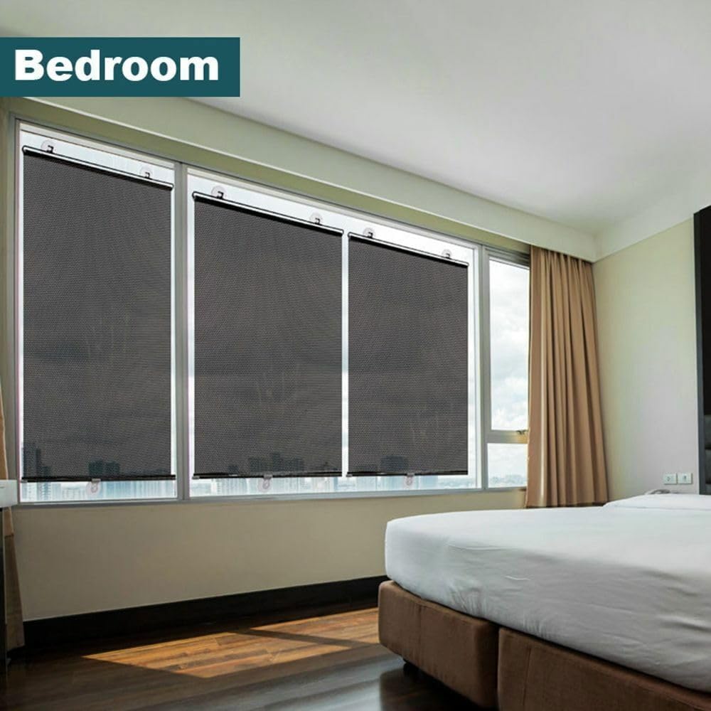 Blackout Roller Blinds with Suction Cups, UV Resistant Roller Blinds, Indoor Sun Protection Roller Shades