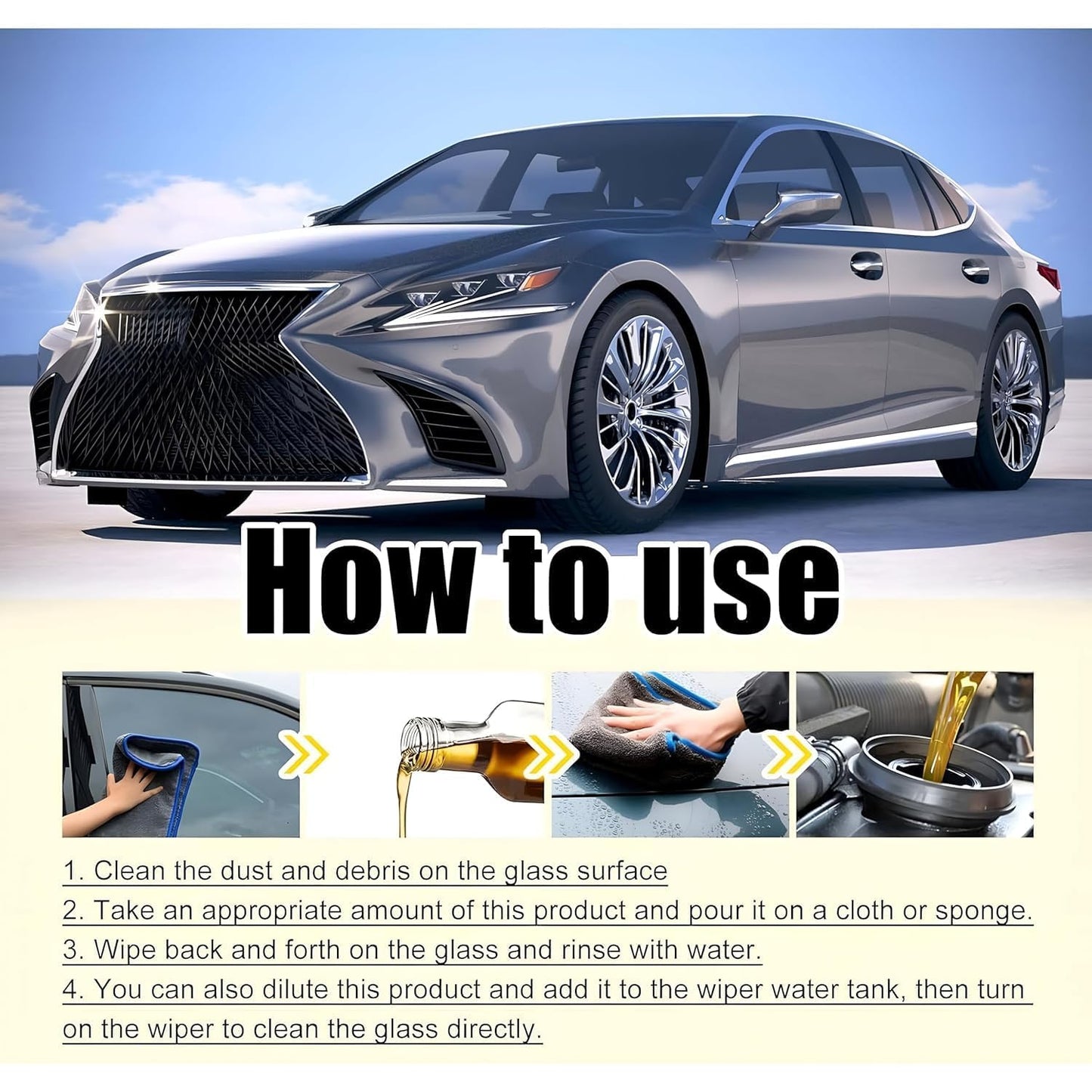 Car Glass Cleaner for Home and Auto Windows Cleaning ( Pack Of 2 )