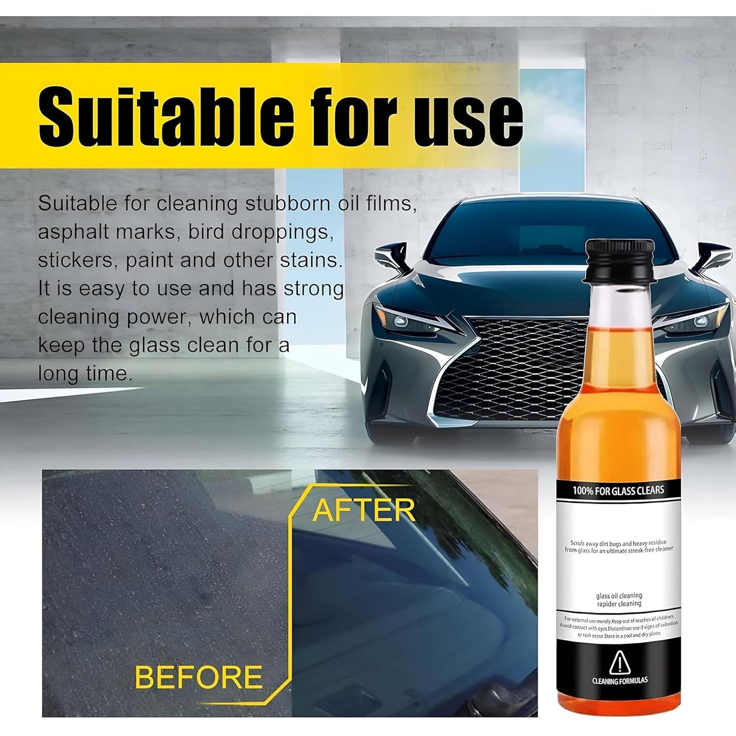 Car Glass Cleaner for Home and Auto Windows Cleaning ( Pack Of 2 )