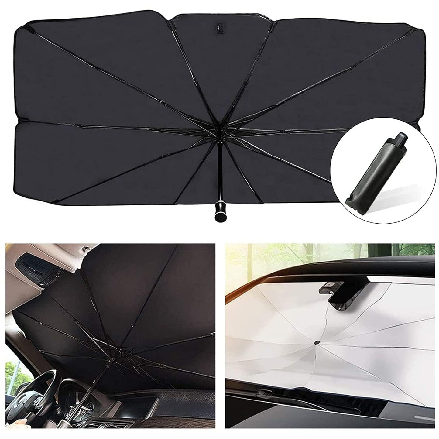 Car Windshield Sun Shade Umbrella, Foldable Car Sunset Umbrella Cover Block Car Front Window Protection
