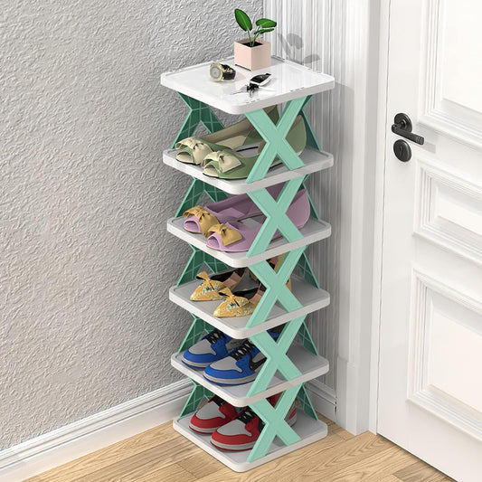 4 Layer Stylish Shoe Storage Organizer Multi-Purpose Stackable Shoe Rack Adjustable Slots