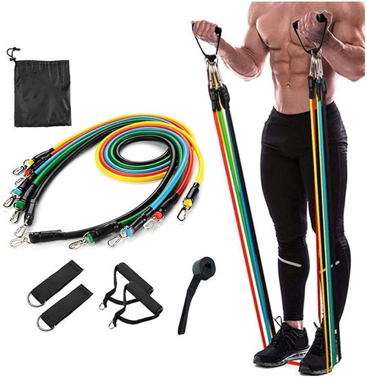 11 in 1 Exercise Bands Resistance Bands Set for Working out Door Fitness Gym Resistance Bands Kit